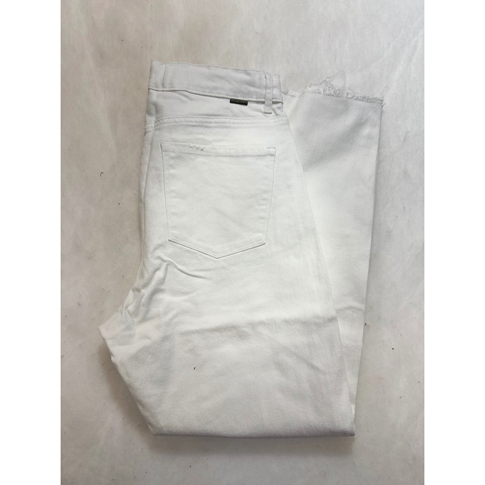 Tractr White Distressed Raw‎ Hem Straight Leg Jeans Size 8/29 Denim NWT